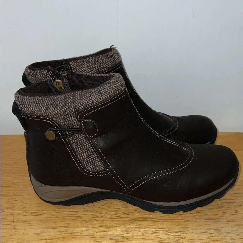 Eastland Bridget Dark Brown Boots with Knit Trim Style 2160-02